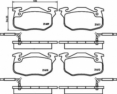 HELLA PAGID 8db355019131 -  Комплект тормозных колодок, дисковый тормоз